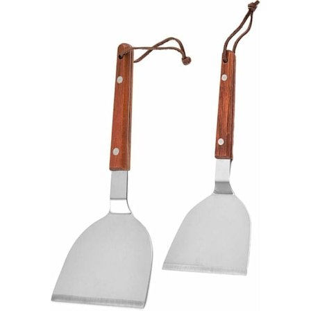 QQX.2 kpl BBQ-lastat, Teppanyaki-lasta, ruostumattomasta teräksestä valmistettu grillilasta puukahvalla, monipuolinen paistolasta grillaamiseen