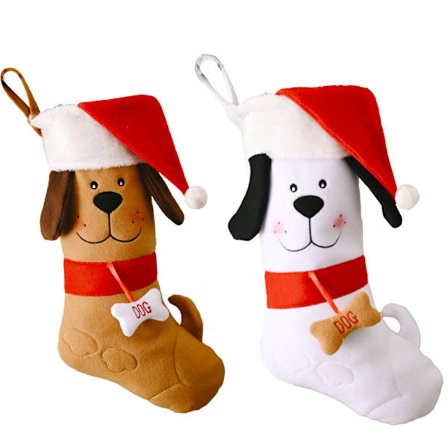2 delar Hund Julstrumpa Broderade Hundmönster Julstrumpa Dekorativ filt Personlig Hundstrumpa Xmas Pet Ben Hängande Hundstrumpa f