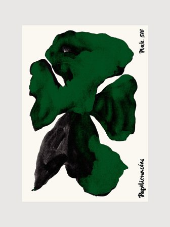 Poster med abstrakt illustration av växt i grönt | Kunstary.com, 40x50 cm