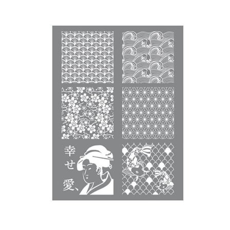 Pochoir silkscreen för polymerlera Japan