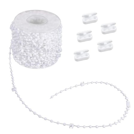 20M - Romersk Persienkedja - Rullgardinkedja - Plastkedjekoppling - Gardinkedjekoppling - Gardindelar - För Rullgardin