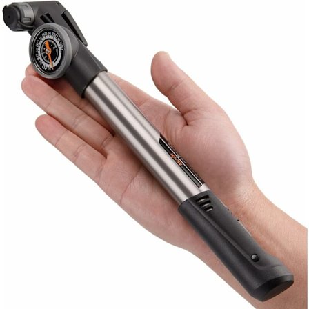 Mini cykelpumpe, 120 PSI lille luftpumpe med trykmåler, bærbar cykelpumpe til racercykler og mountainbikes (GP993)