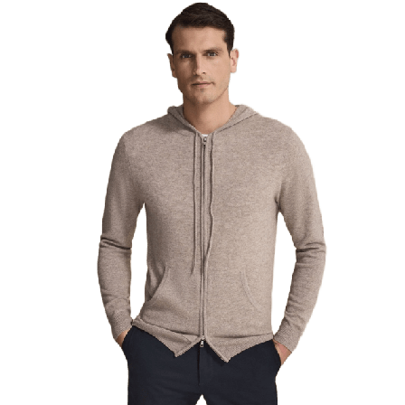 John Henric Cashmere Hoodie Eddie Tröjor Herr Beige L