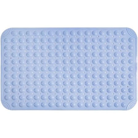 Sklisikker matte dusjmatte anti-skli matte bade- og dusjmatte, Ekstra lang sklisikker badematte, Maskinvaskbar badematte, blå, 40x80cm