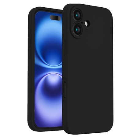 iPhone 16 Matt Svart Skal - Med Kameraskydd