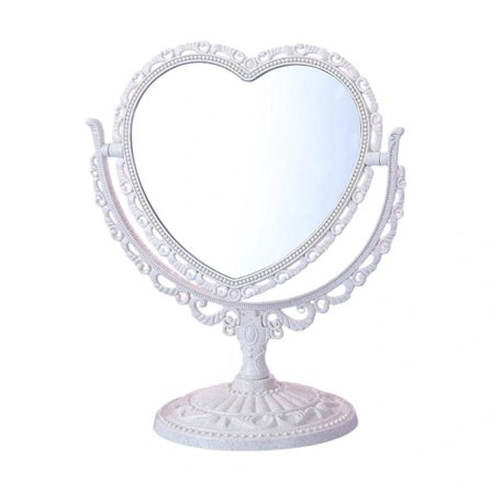 【PP】 Sminkspegel för Skrivbord Retro Europeisk för Bänkskiva Sovrum Skrivbord Hjärta Beige Heart Beige Other