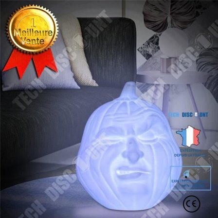 Bordslampa - TECH DISCOUNT - 3D LED Pumpa Lampa - Uppladdningsbar USB - Halloween Dekoration - 18 cm