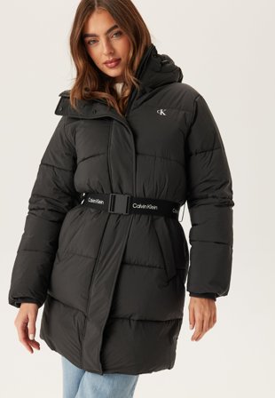 Calvin Klein Jeans - Belted Midweight Long Puffer - UB1 Black
