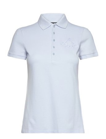 Lauren Ralph Lauren Floral-Logo Cotton Piqué Polo Shirt - Blue - L