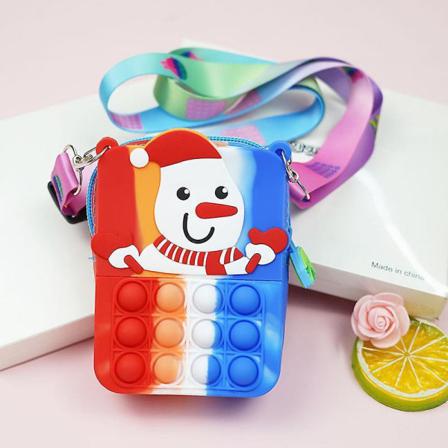 C Christmas Push Pop Bubble Fidget Sensory Toy Messenger Bag Sty