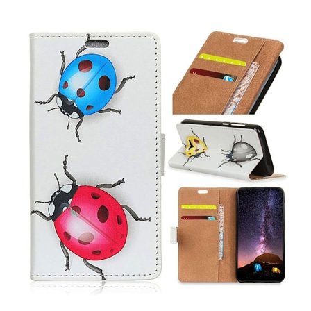 Samsung Galaxy S10 Plus Läderfodral med mönster - Färgglada Nyckelpigor