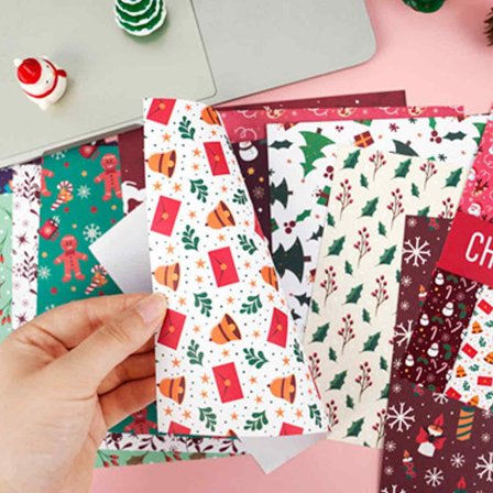 Glædelig Jul Julemand Tema Dot Scrapbog, DIY Album Scrapbog Papir, Håndkonto, Lykønskningskort Fremstilling Baggrundspapir Håndværksartikler Maling