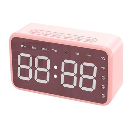 Spejl Digital Vækkeur Vandafvisende Trådløs Bluetooth Højttaler Vækkeur