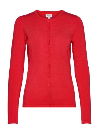 A8661, Milasz R-Neck Cardigan Strikket Trøje Cardigan Rød Saint Tropez