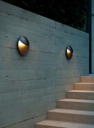 Valopin utelampe vegg - sort