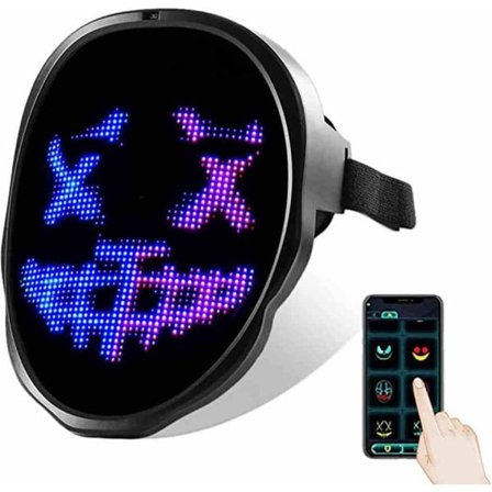 Bluetooth RGB Light Up LED Mask Diy Bild Animation Text Halloween Semester Karneval Dräkt