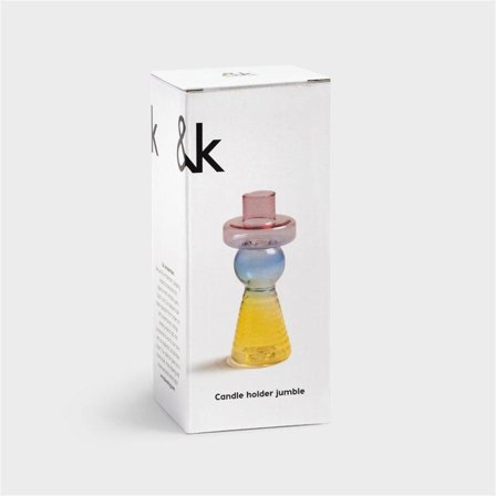 Klevering Jumble Lysestake Multi-Rosa H13,5