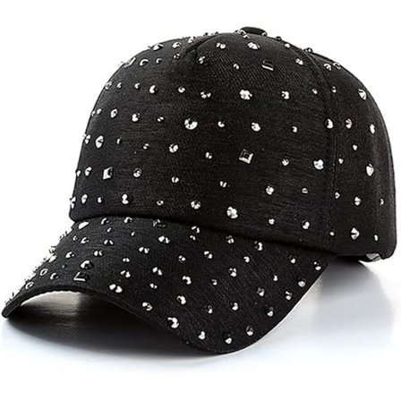 Justerbar Pustende Baseballcaps med Rhinestones for Kvinner Bling Seq*