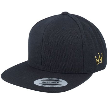 Iconic - Svart snapback Keps - Crown Side Embroidered Black Snapback @ Hatstore