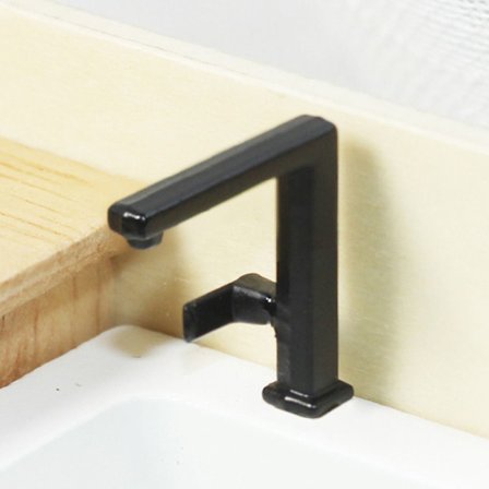 4ST Dockhusvattenkran Miniatyrkran SVART 1 1