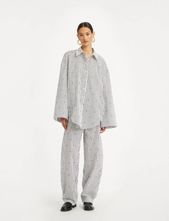 ROTATE Birger Christensen Poplin Oversized Shirt - White - 38