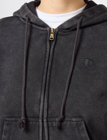 Champion Full Zip Hoodie Sweatshirt - Black - S