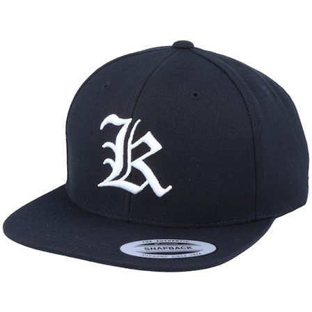 Iconic - K Letter 3D Black Snapback Snapback Black Cap - @ Hatstore