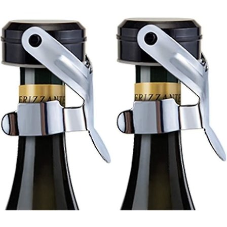 Champagne-stopper, 2 stk. Rustfritt Stål Champagne-flaskeplugg Tetning for Cava Prosecco Musserende Vin StopperBY