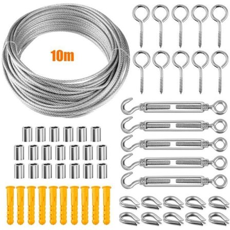 Rustfri stålkabel, rustfri ståltråd til ophængning, udendørs tørresnor, udendørs ståltørresnor, udendørs tråd,{EE}