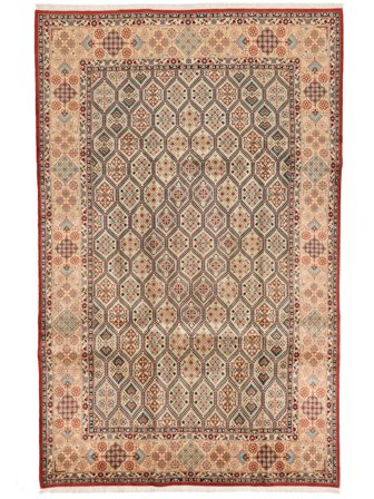 Abadeh Fine Rug Hand Knotted 207X324 Brown/Dark Red