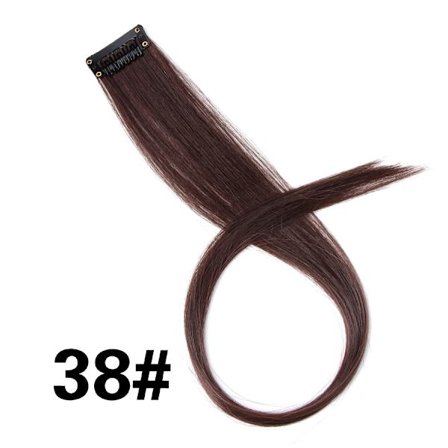Leeons Clip In Hair Extensions 20 Inch Colorful Synthetic Ombre Rosa Lila Hairpieces Straight Party Highlights Extension