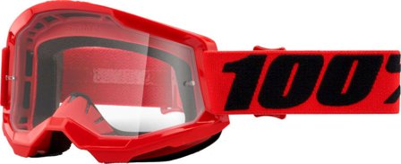 100% Strata 2 Goggle sports glasses Red OneSize