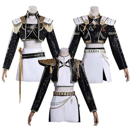 Uusi KPop Demon Hunters Cosplay -pukusetti - Rumi Mira Zoey Halloween-juhlat Naisten naamiaiset, musta _c Zoey peruukilla 2XL aikuiset