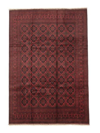 248X344 Alfombra Oriental Afghan Khal Mohammadi Rojo Oscuro/Negro (Lana, Afganistán)