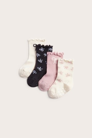 Kappahl | 4-pk. sokker med sløyfer | Offwhite