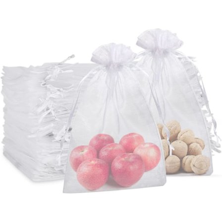 50 stk Organzaposer – 25 x 35 cm Hvite Gaveposer, Organzaposer Store, Barnefødselsdagsgaveposer Bryllupsgavepose