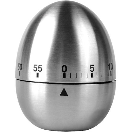 Rostfritt stål äggformad kökstimer - mekanisk roterande larm