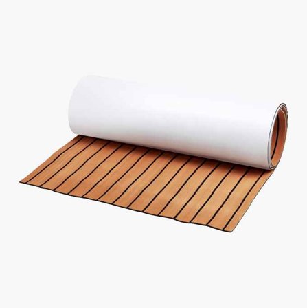 Biltema - Kunstig EVA Teak - Teakfarget Stripe med Svart Nate, Enkel Montering, Sklisikring og UV-bestandig, til Bruk både Ute og Inne