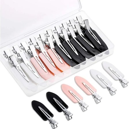20 stk. hårklemmer uten merker, ingen bøyninger, rynkefrie hårklemmer med oppbevaringsboks, ingen rynker, hårspenner for jenter, kvinner, sminke, 