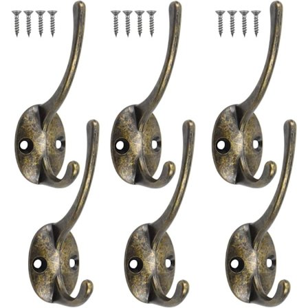 Raskaat metalliset vaatekoukut, vintage-tyyliset seinälle asennettavat vaatenaulakot, tilaa säästävät kylpyhuoneeseen, keittiöön, makuuhuoneeseen, 