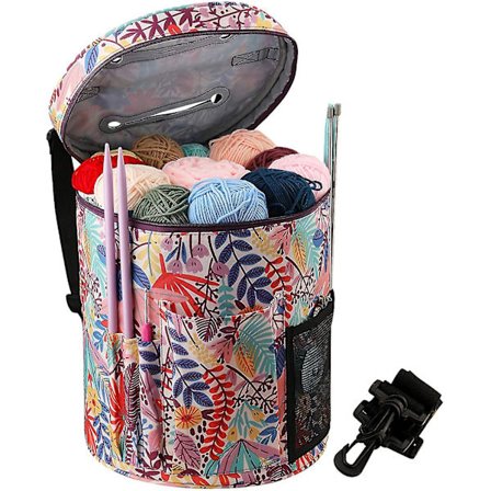 Strikketaske, Strikke Hækle Projekter Taske, Strikketasker Til Uld Og Nåle Opbevaring, Garn Opbevaringstasker Med Lommer Til Tilbehør JZJ