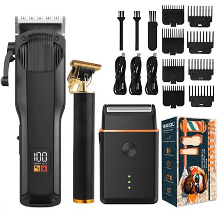 Multifunktionel hårtrimmer med børsteløs motor, USB-opladning, 3-delt sæt D25