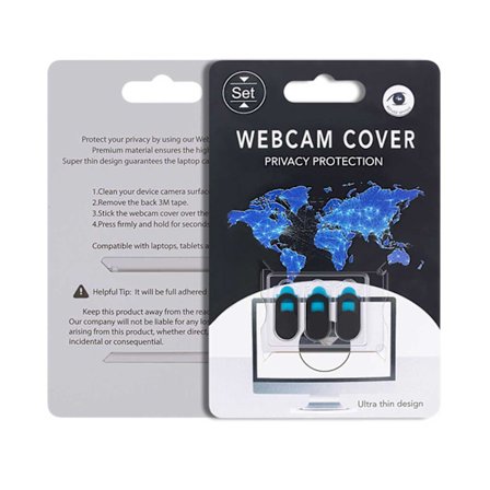 3 -Pack Protection for web -kameran - verkkokameran kansi - vakoojasuojaus musta