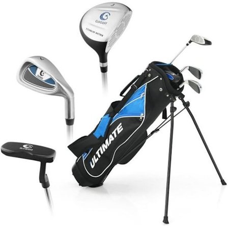COSTWAY Golf Stand Bag med Putter Golf Club och Stand Bag Justerbara remmar i glasfiber för barn 8-10 år gamla