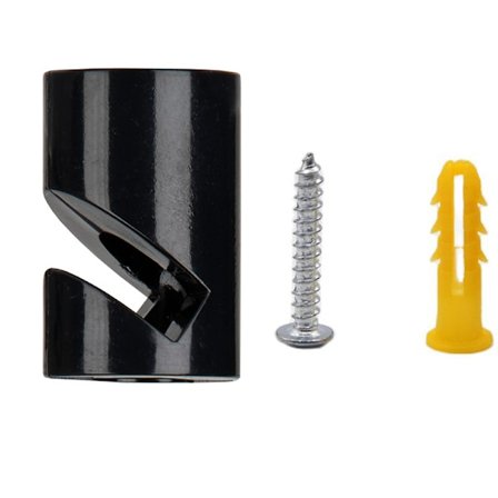 Kabelholder til væg og loft [4 stk., sort] Loftmontering med skruer og rawplugs, overflademonteret kabelholder kompatibel med dine gør-det-selv-