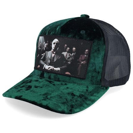 Calza Pennello - Grün trucker Cap - Mob Boss Velvet Green/Black A-frame Trucker @ Hatstore