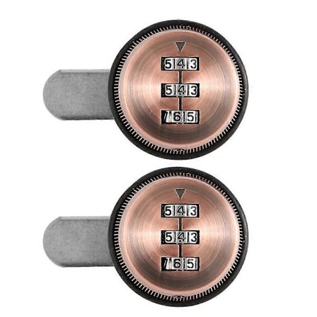 2st Zinklegering Mekaniskt Lösenord 3-siffrig Kod Brevlåda Skåplås Röd Koppar 20mm/0.79in [DB]