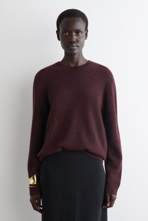 COS Women's Cashmere Crew-Neck Jumper in Red