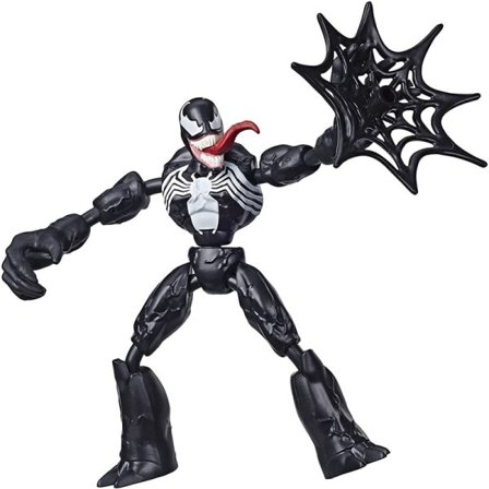 Venom Action Figuuri lapsille 6 tuuman joustava figuuri verkko lisävarusteella Marvel Bend ja Flex Venom lelu