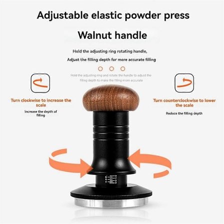 Elastisk Tamper Balansert Kraft Fyllingspulver Hammer Justerbar Press Kaffe Impact Pulver Hammer 58